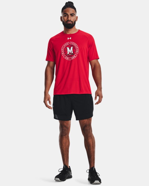 Men's UA Tech™ Collegiate Sideline Short Sleeve, Red, pdpMainDesktop image number 2